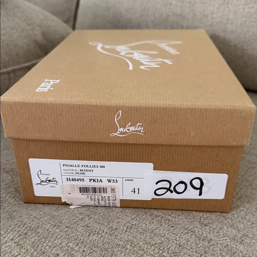 Christian Louboutin Pigalle Follies 100 Nude color size 41